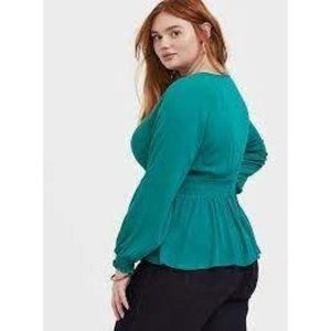 emerald green peplum top